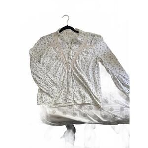 Women's 100% cotton Floral Button-Up Blouse